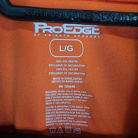 Mens Pro Edge Knights Apparel Orange Polo Shirt Clemson Tigers Embroidered L - Picture 3 of 7